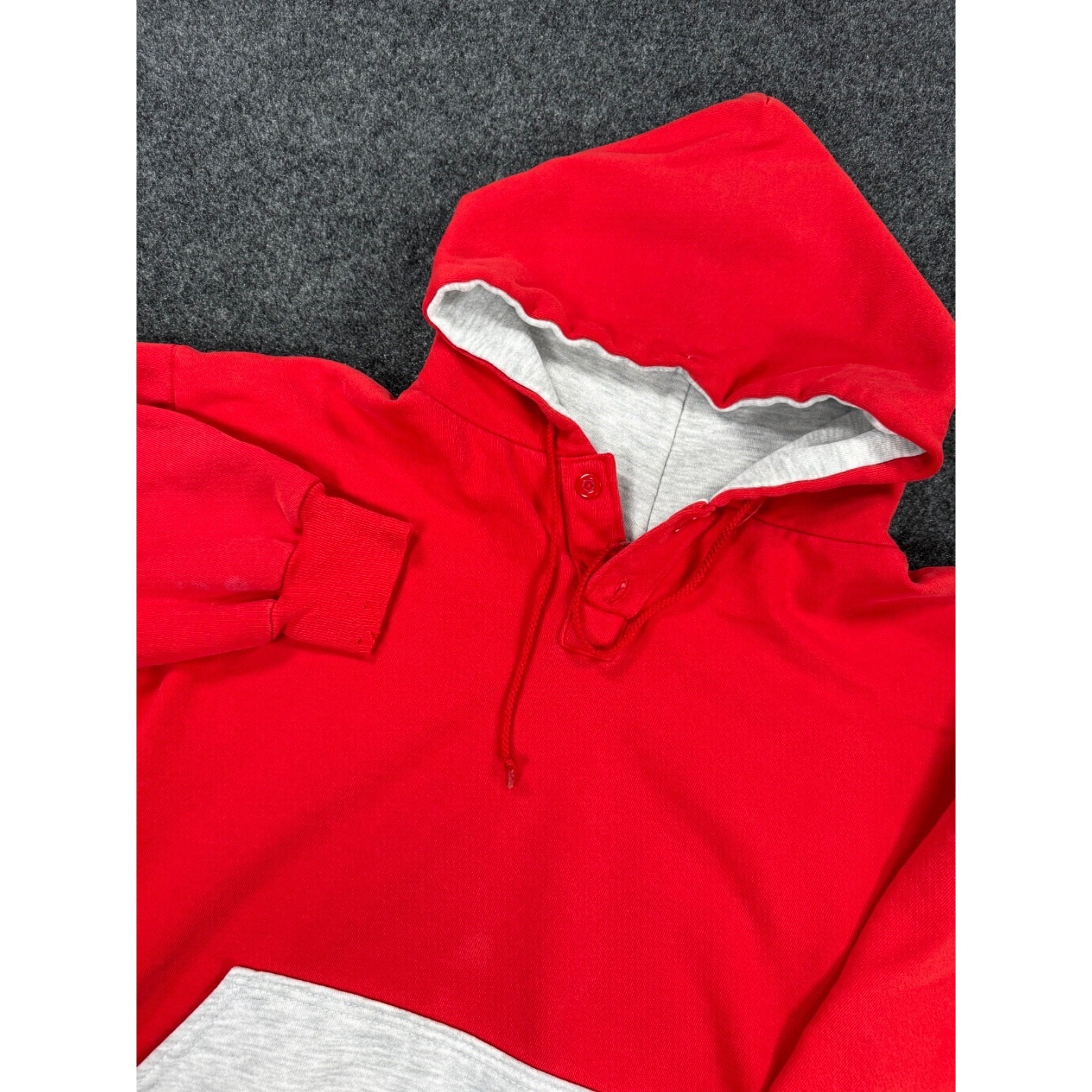 Vintage Dodger Hooded Sweatshirt Mens Medium Red Gray Pullover Hoodie Usa Made 8